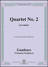 Quartet No.2,in d minor,for Fl,Cl,Hn and Bsn P.O.D cover